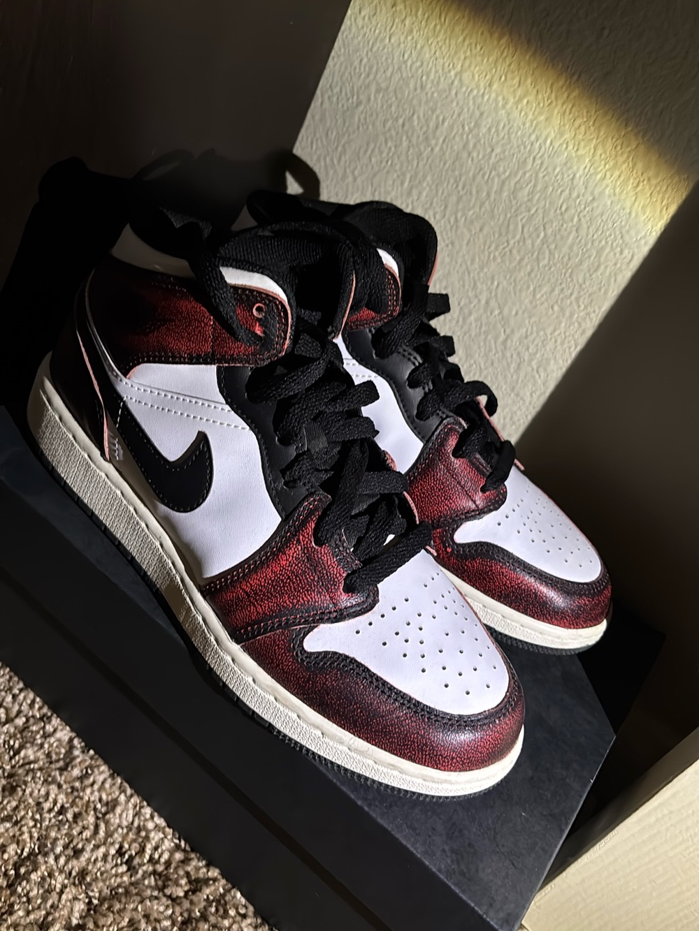 Jordan Kids Dress Shoes White Black Red